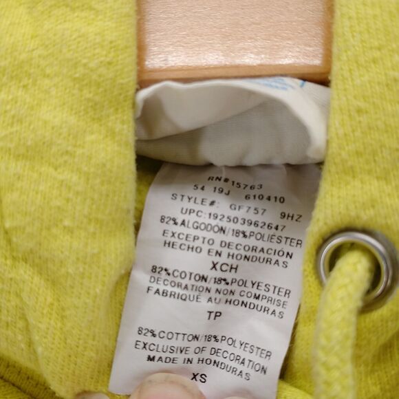 Champion Reverse Weave Mens Hoodie XS Yellow Big Embroidered Logo - Picture 11 of 14